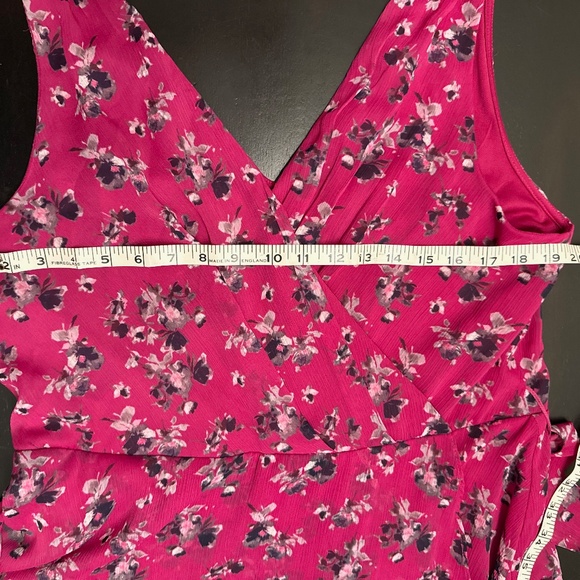 NWT DKNY Pink Asymmetrical Faux Wrap Sundress - Size 16 - Picture 8 of 10